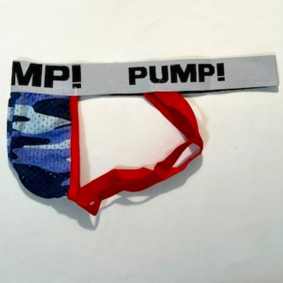PUMP! Size "M" Camo Mesh Jockstrap - Blue Camo/Red/White/Black (186BCJK) - Picture 8 of 9